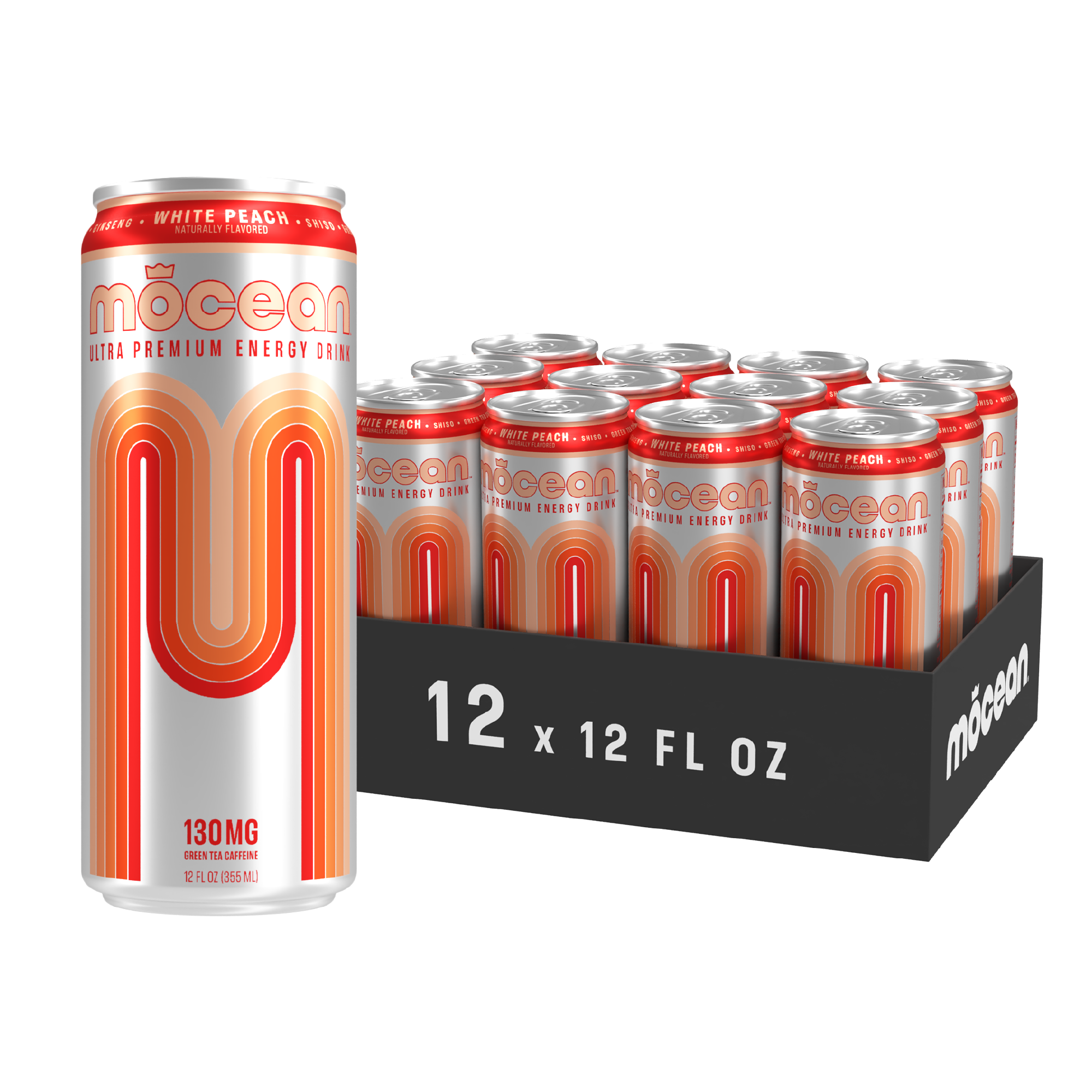 mōcean White Peach | Adaptogenic Energy Drink — Organic Caffeine