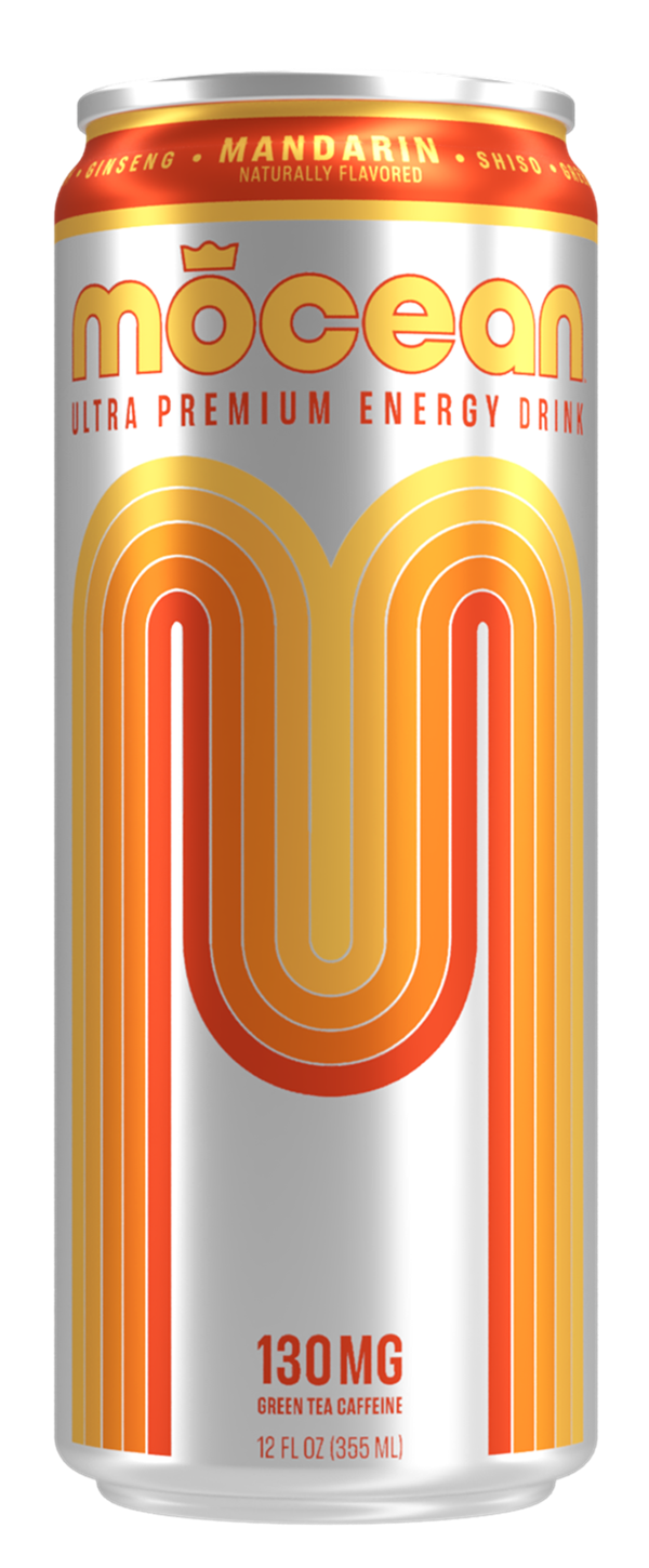 mōcean Mandarin adaptogenic energy drink 12-pack, no taurine