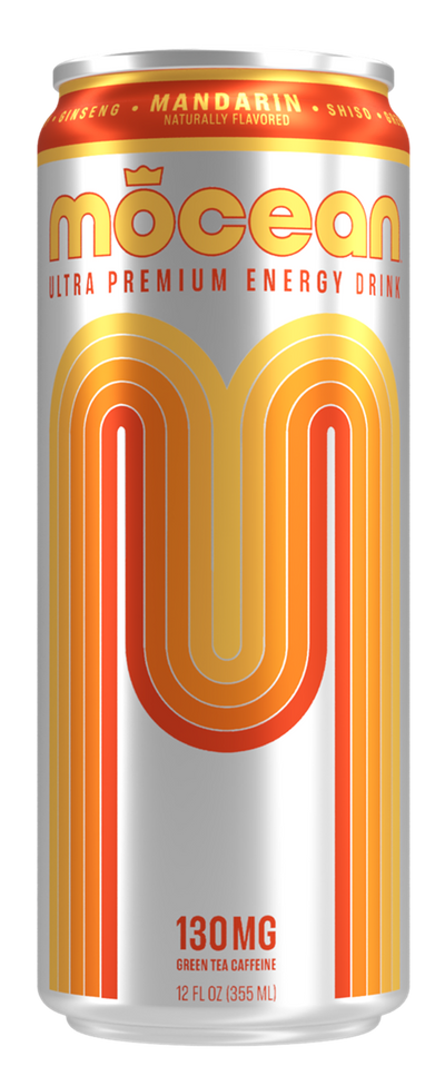 mōcean Mandarin adaptogenic energy drink 12-pack, no taurine