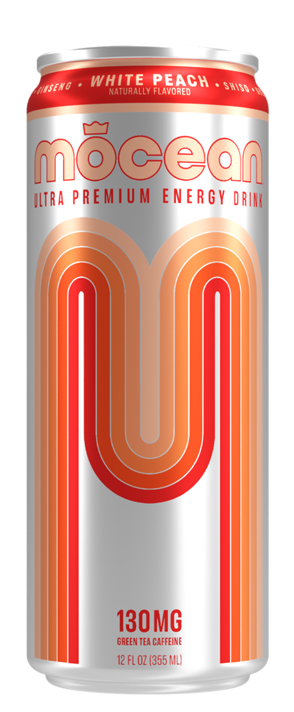 mōcean White Peach | Adaptogenic Energy Drink — Organic Caffeine